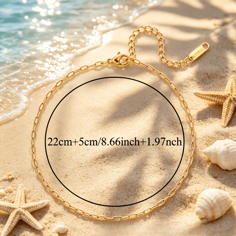 2pcs Adjustable Synthetic Zirconia Anklet Set, Women's Foot Jewellery